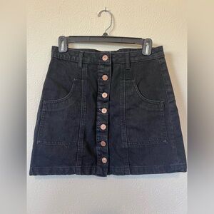 Stradivarius Black Denim Skirt